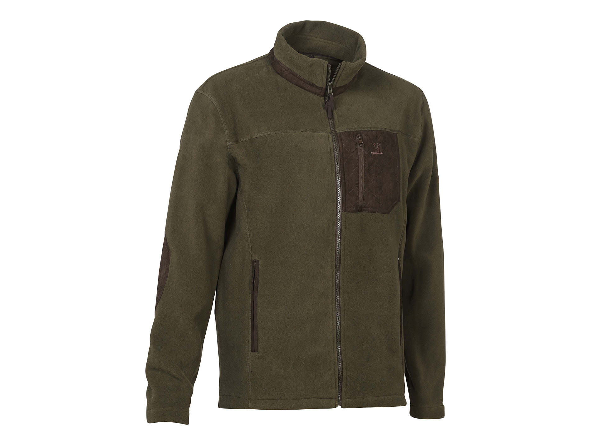 Blouson polaire de chasse PERCUSSION brodé kaki